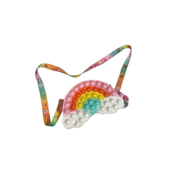 Rainbow Bag Crossbody Strap Pop It Fidget Toy Simple Dimple Pop it - Picture 1 of 4